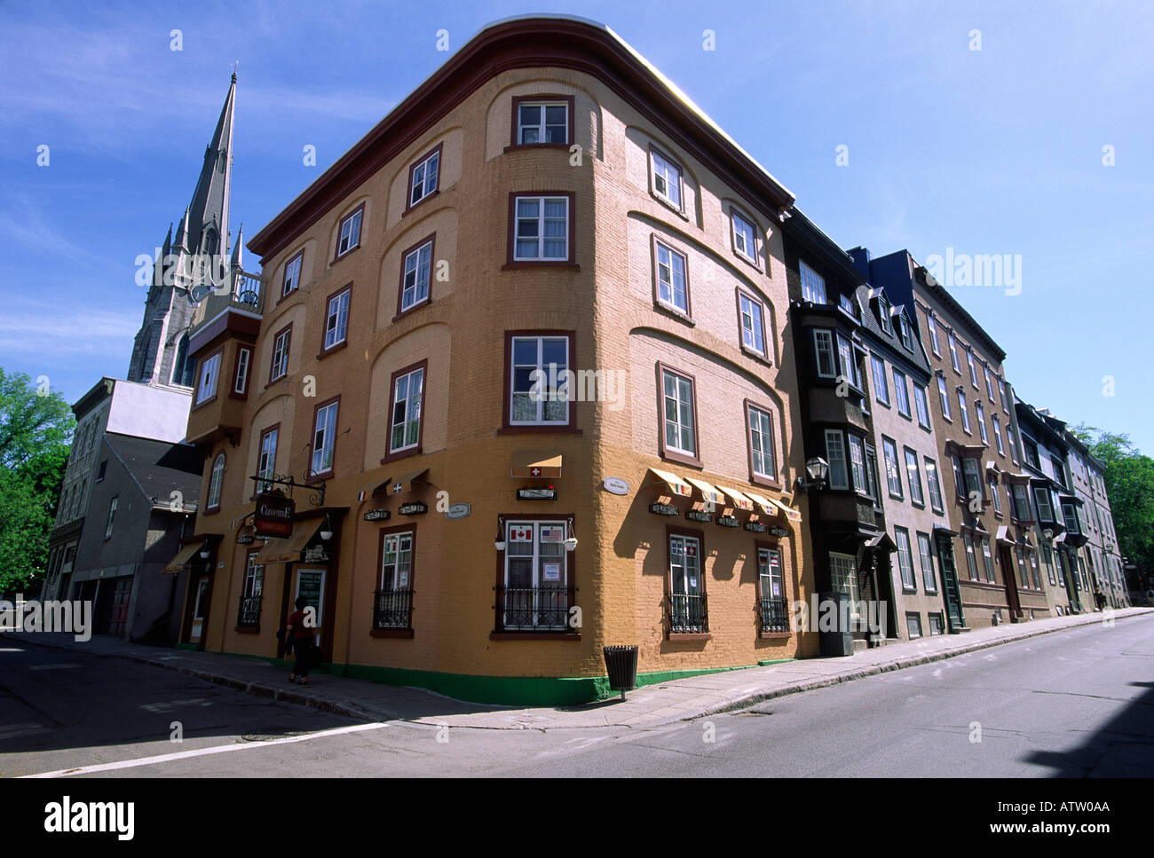 Strada di città di Quebec City in Canada Foto Stock