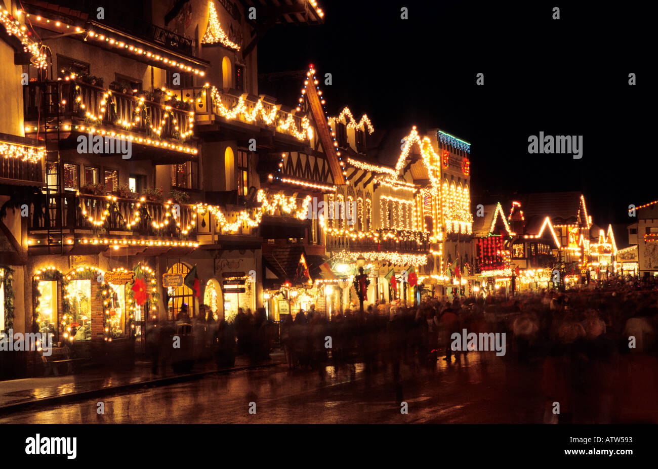 Leavenworth Washington di notte Foto Stock