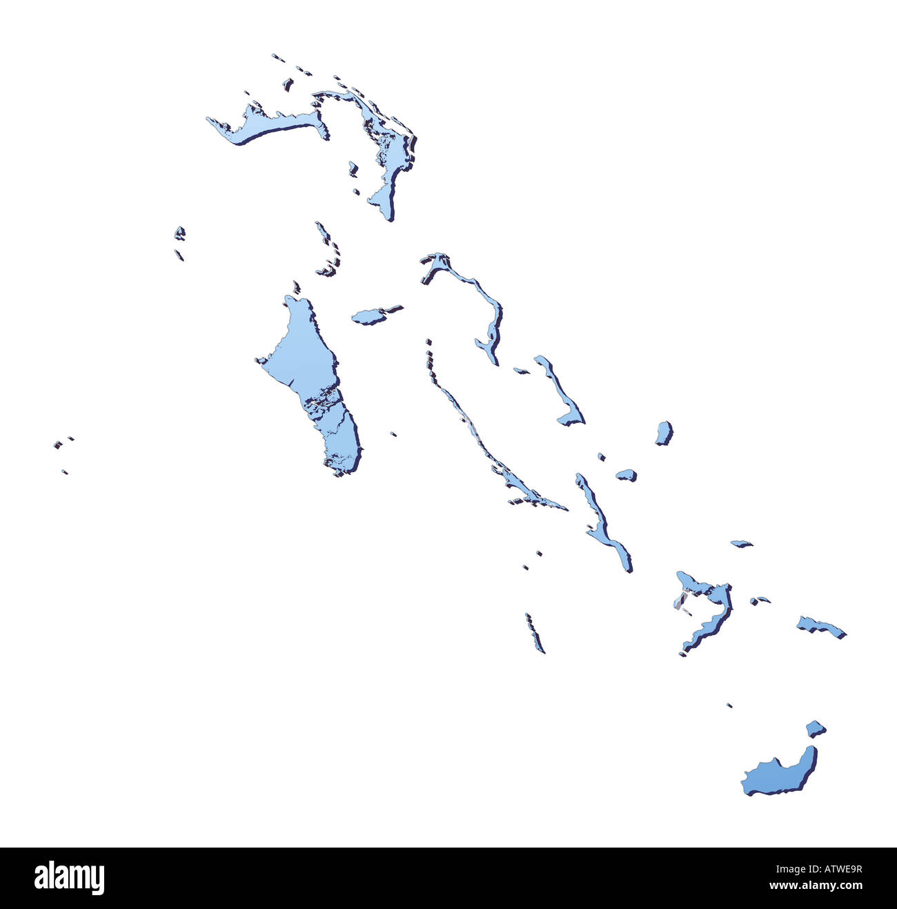 La mappa di Bahamas Foto Stock