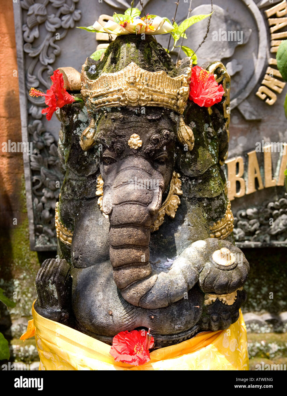 Statua di Ganesh Elephant Dio Ubud Bali Indonesia Foto Stock