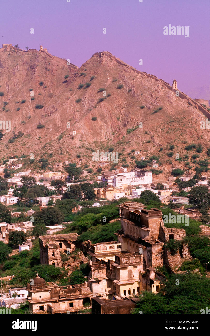 Città storica di ambra, vicino Jaipur, Rajasthan, India Foto Stock