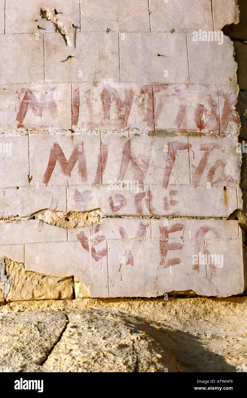 Dom Mintoff grafitti l'isola di Malta Foto Stock