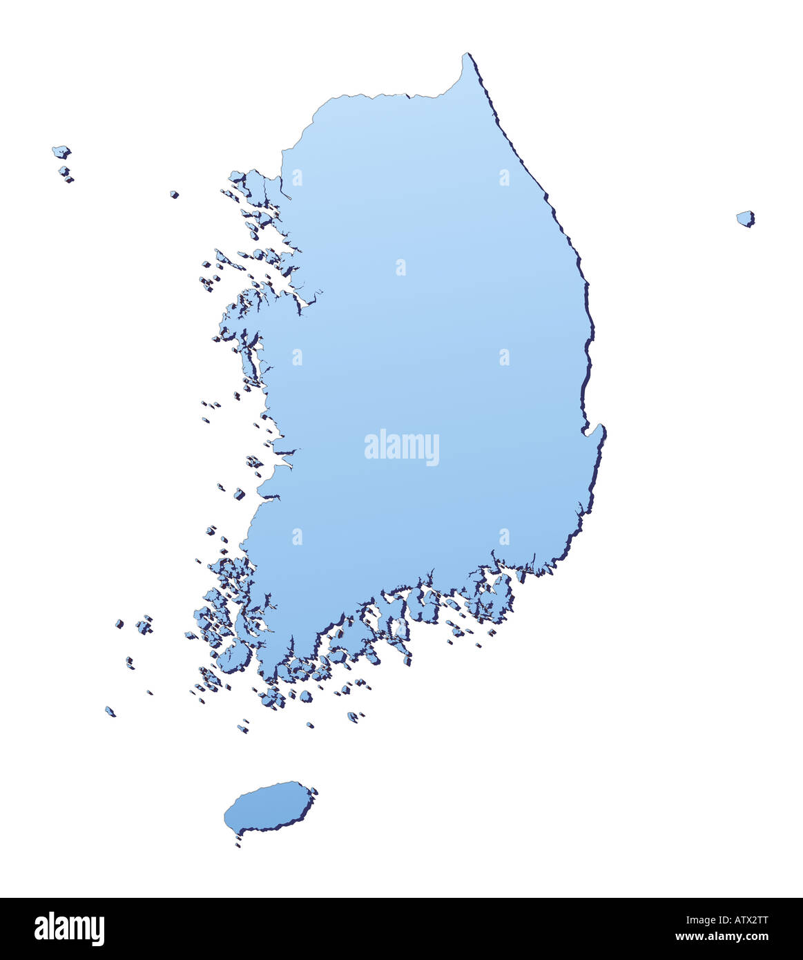 Mappa di Corea del sud Foto Stock