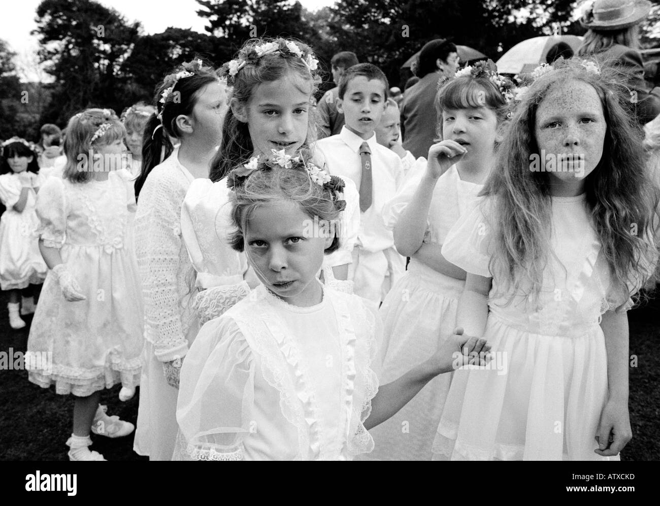 Helston Flora danza peloso Cornwall Inghilterra possono Foto Stock