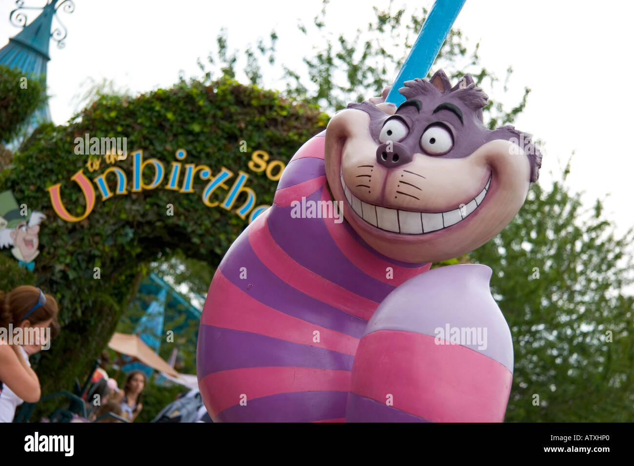 Il Cheshire cat Eurodisney parco dei divertimenti di Parigi Francia Europa Foto Stock
