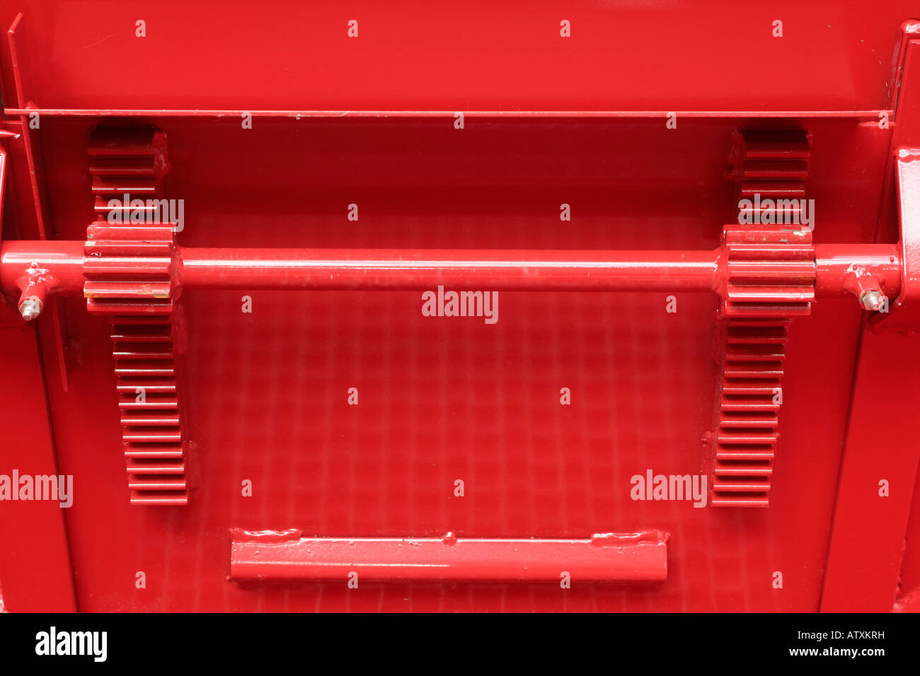 Carro porta sollevati con pignone e cremagliera meccanismo di ingranaggio Foto Stock