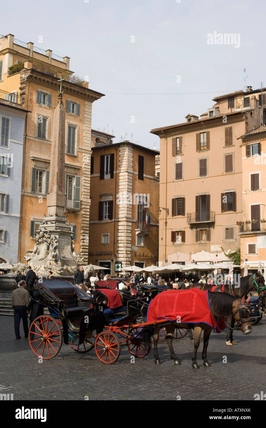 Italia, Roma, Piazza della Rotonda, Pantheon, dettaglio, turisti, persone sorde, Foto Stock