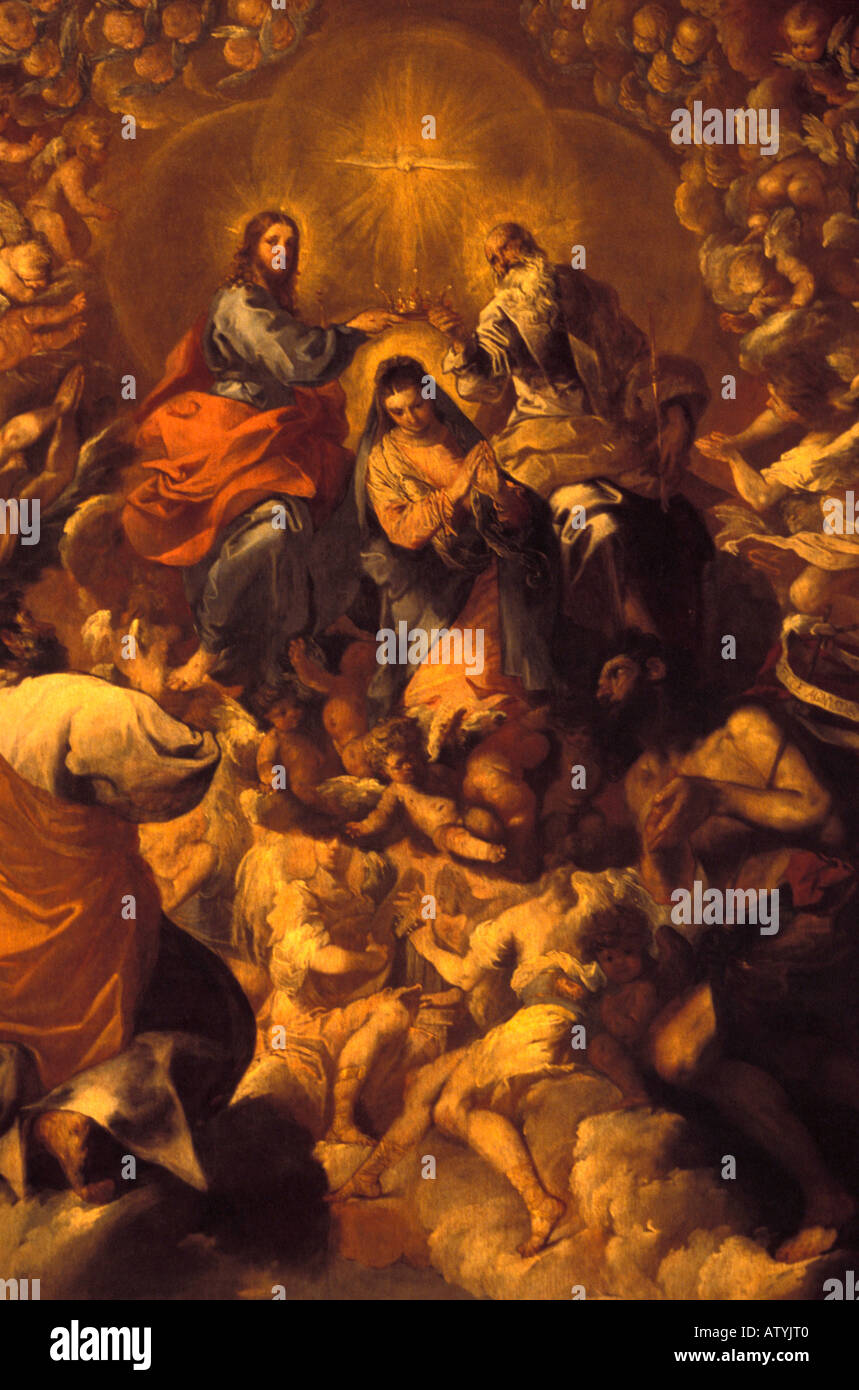 Vergine Maria incoronazione Francesco Maffei opera d'arte Rotonda veneto italia Foto Stock