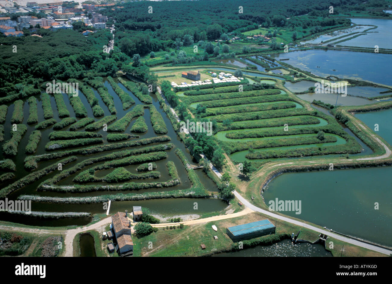 Vista aerea di Rosolina Veneto Italia Foto Stock