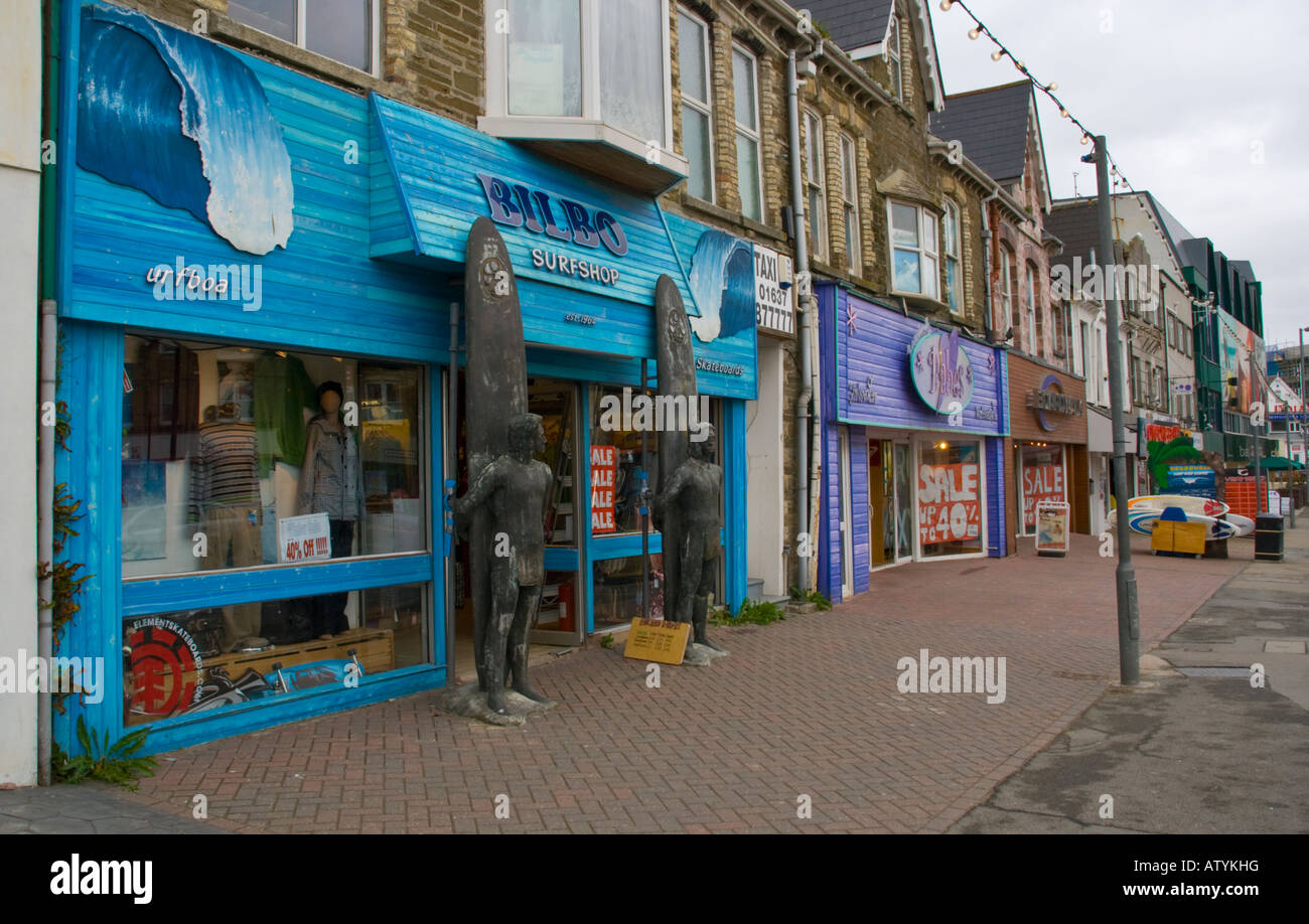 Bilbo surf shop a Newquay Cornwall Regno Unito Foto Stock