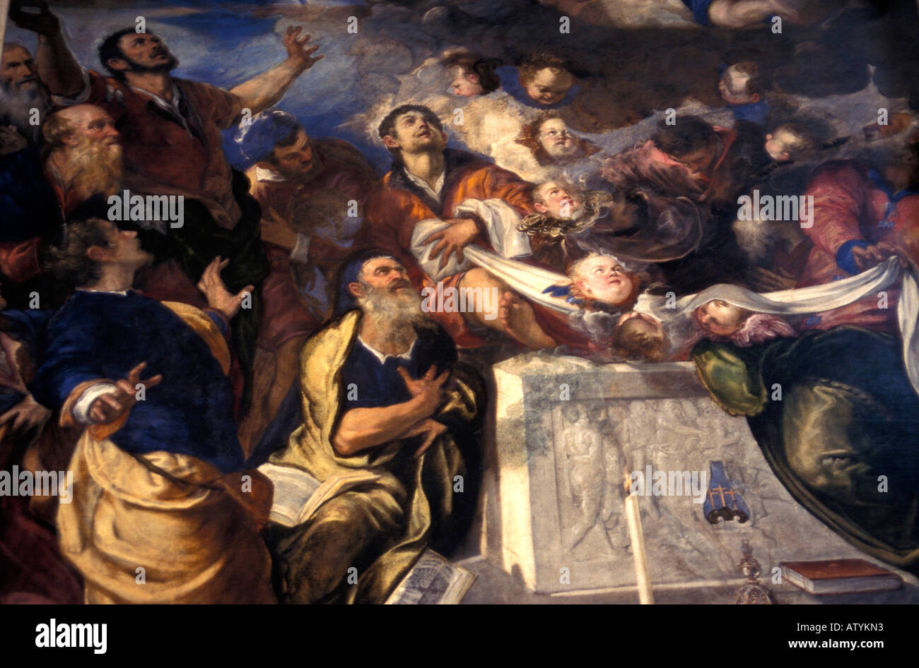 Tintoretto opera d'arte la Chiesa Gesuita Venezia Veneto Italia Foto Stock