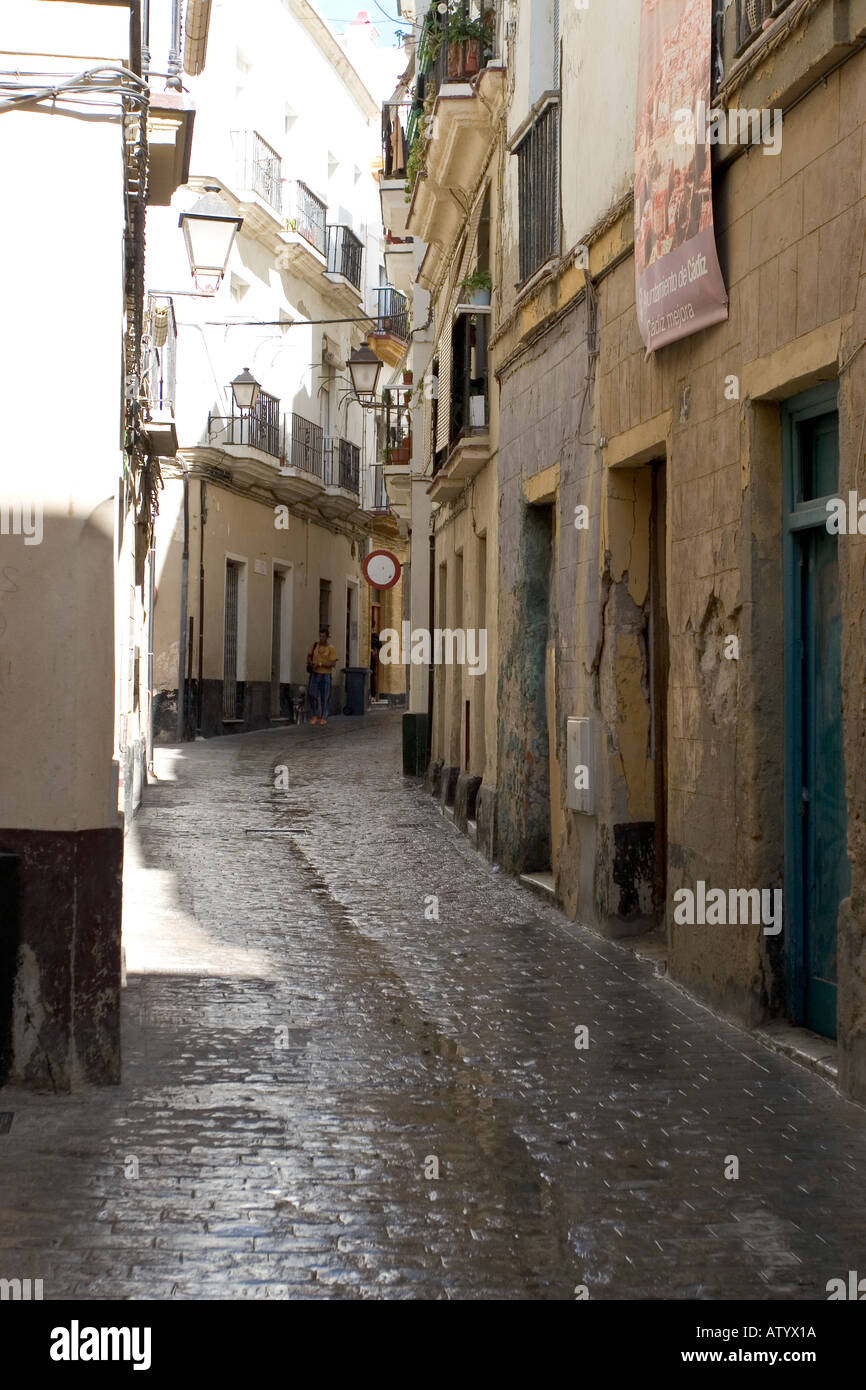 Strade di Cadiz, Spagna Foto Stock