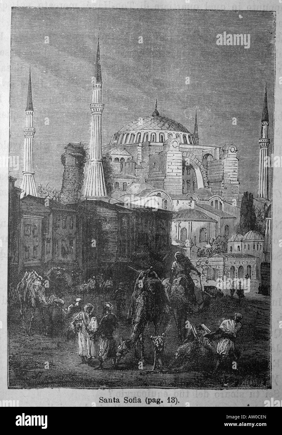 Incisione di Jules Verne s Kéraban le têtu autore Léon Benet dalla prima edizione italiana 1897 Foto Stock