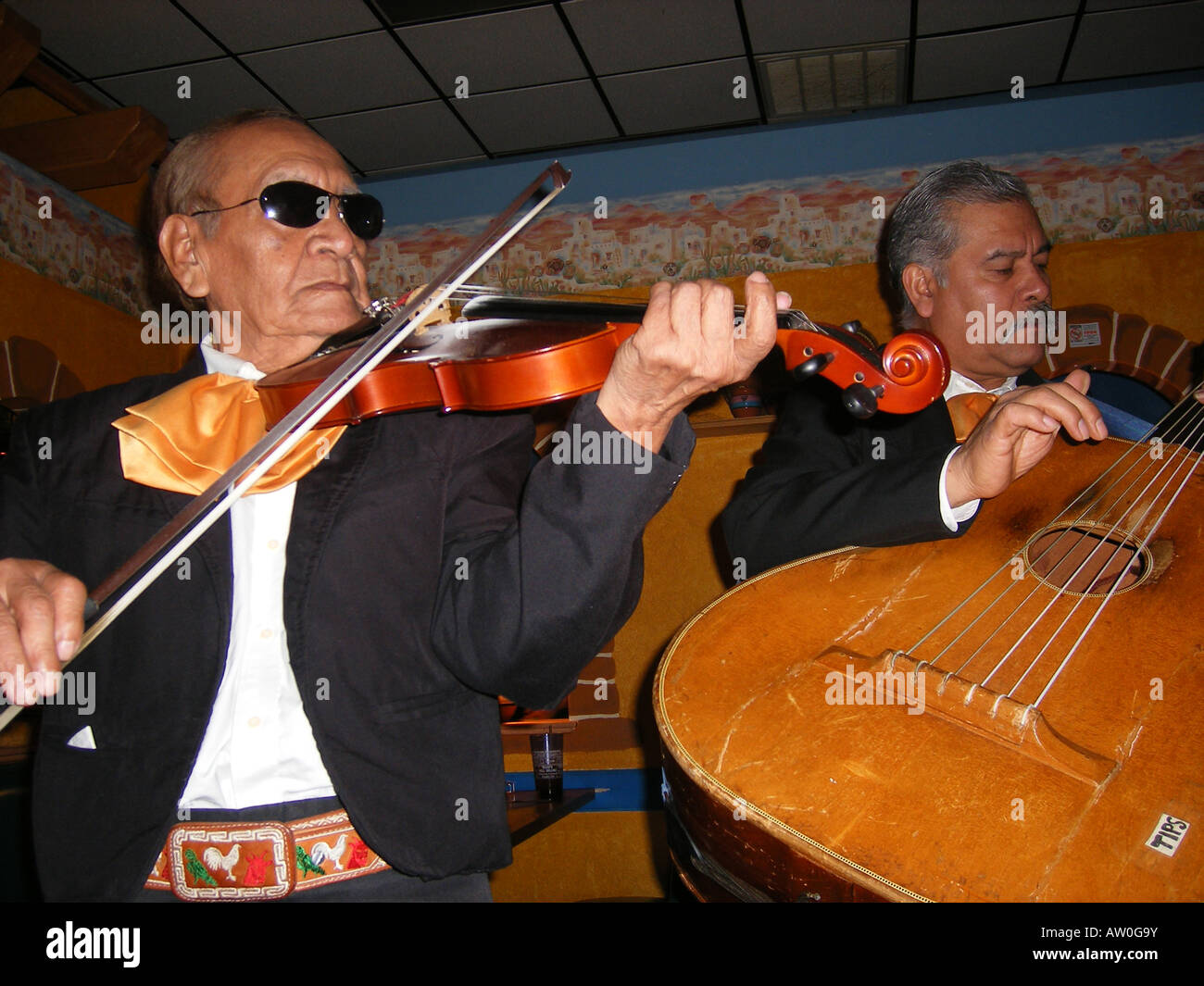 AJD59809, banda Mariachi, ristorante messicano, Galax, Virginia, VA Foto Stock