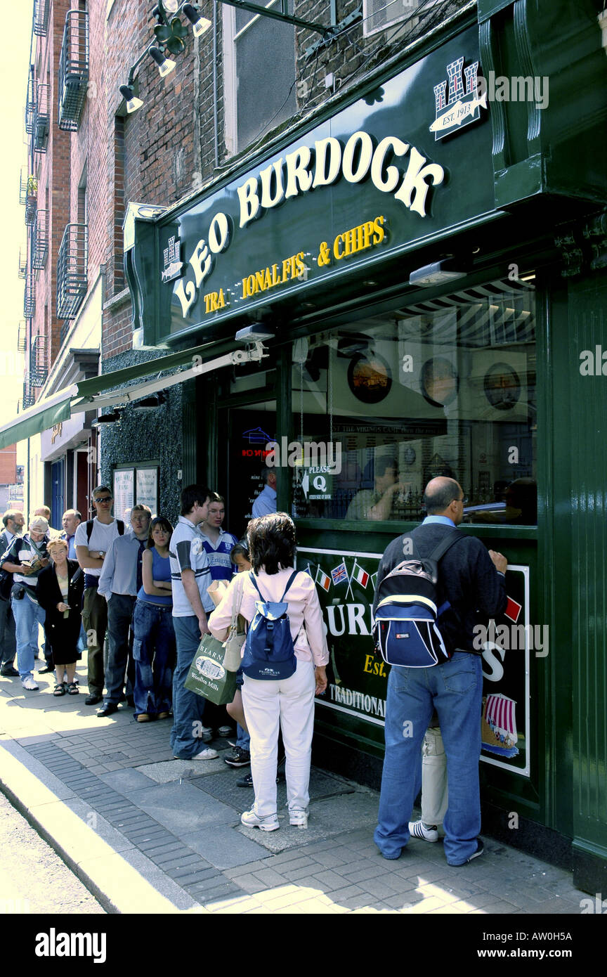 Burdocks famoso pesce e chip shop in Dublino Irlanda Foto Stock