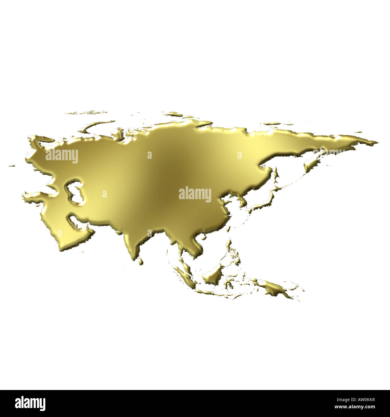 Asia 3d golden mappa Foto Stock
