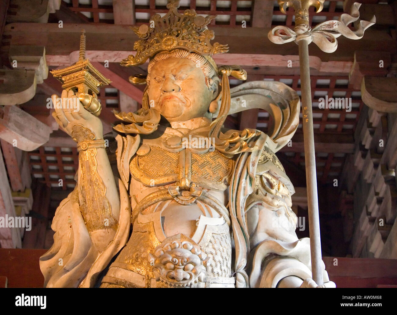 Tamonten al tempio Todai-Ji Nara Giappone Foto Stock
