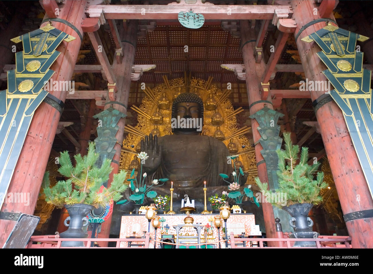 Il Grande Buddha Vairocana al tempio Todai-Ji Nara Giappone 5 Foto Stock