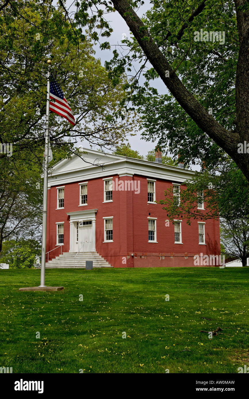 Historic Mt. Pulaski, Illinois courthouse dove Abraham Lincoln praticata legge e incontrato Stephen Douglas. Foto Stock