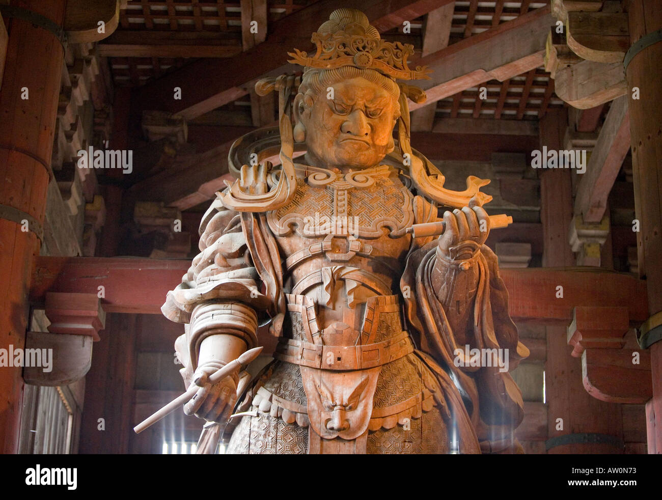 Koumokuten al tempio Todai-Ji Nara Giappone 2 Foto Stock