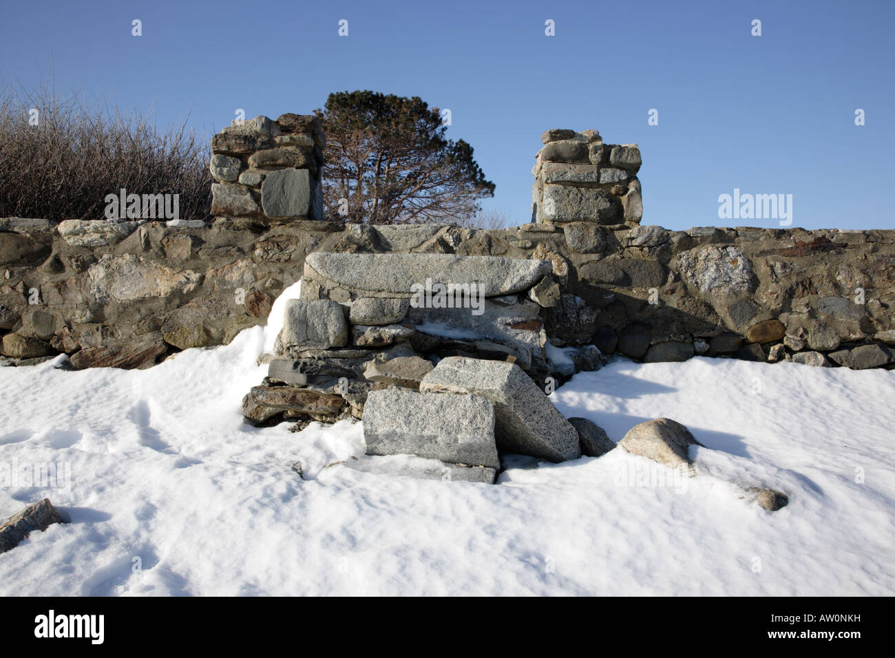 Odiorne Point State Park durante i mesi invernali si trova in Rye New Hampshire USA che è parte della Nuova Inghilterra Foto Stock