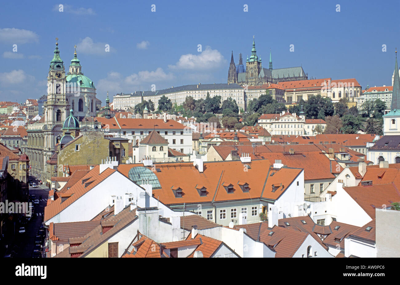 Vista sulla città di Praga la capitale della Repubblica ceca Foto Stock