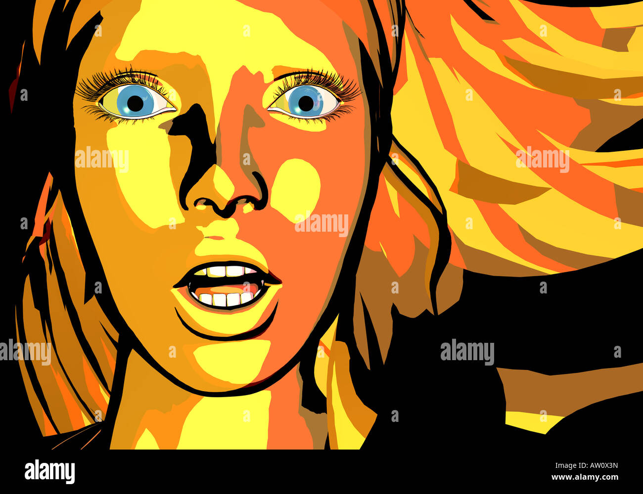 Illustrazione di una donna, close up Foto Stock