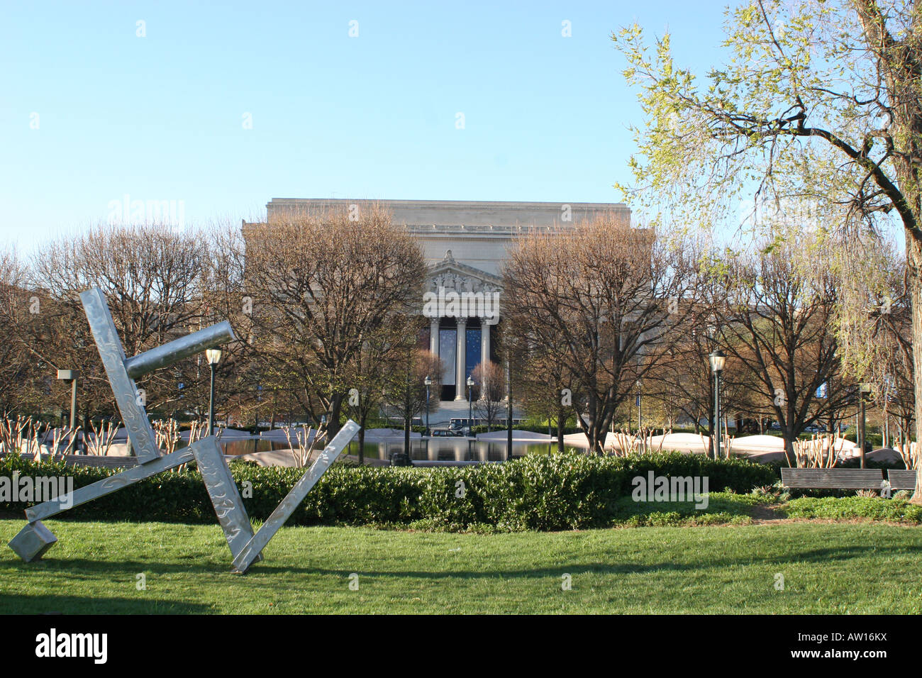 Cubi XXVI da David Smith nella Galleria Nazionale di Arte Scultura Giardino gli archivi degli Stati Uniti d'America in bac Foto Stock