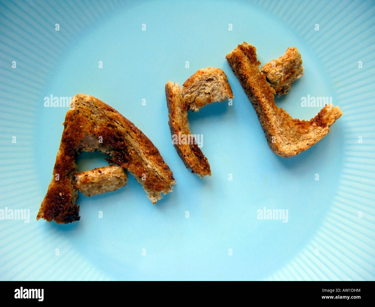 Le croste da uneaten toast compitazione arte Foto Stock