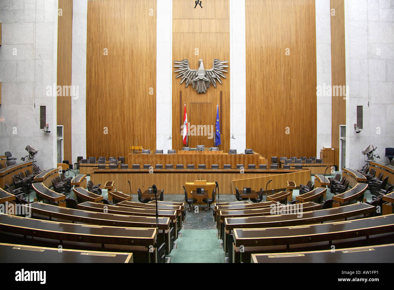Sala di riunione della Membro austriaco dell'Assemblea nazionale in parlamento, Vienna, Austria Foto Stock