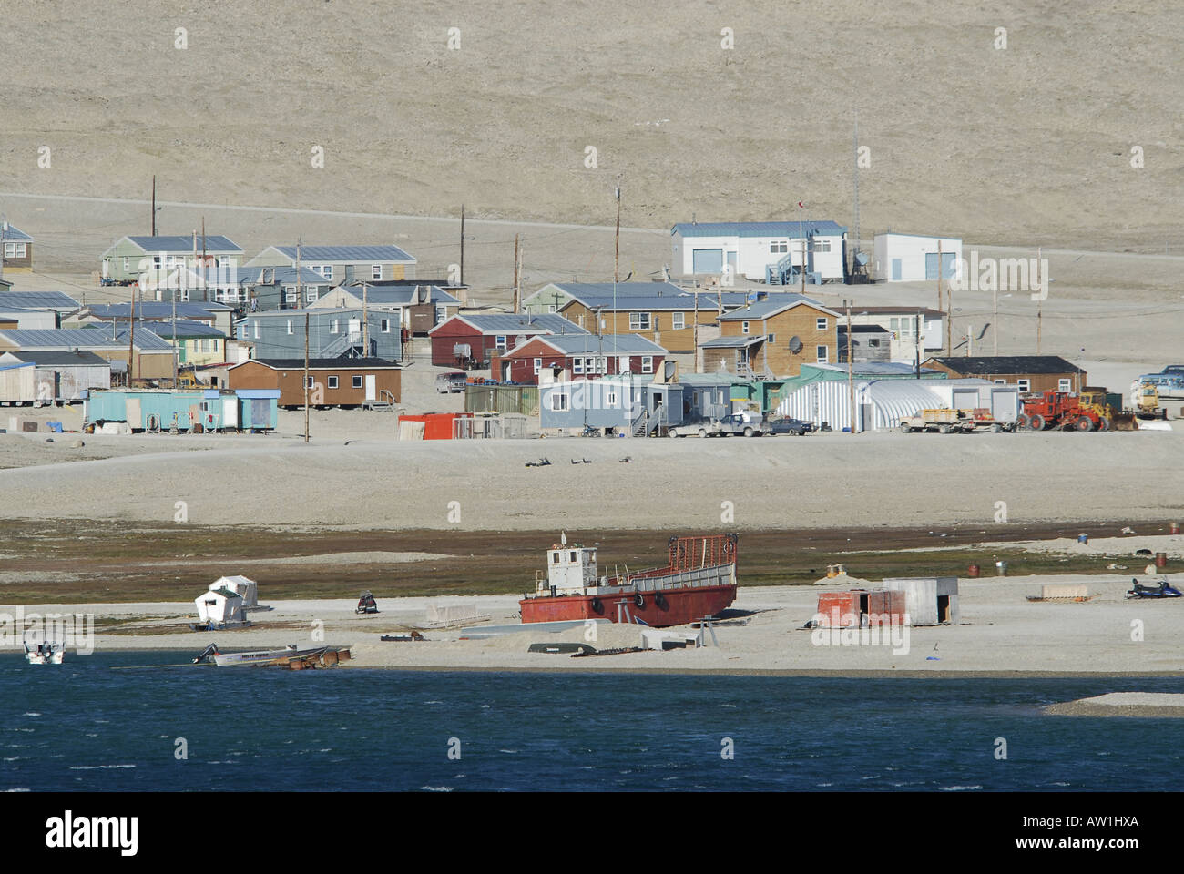 Comunità Inuit di Resolute Bay Cornwallis Island Parry canale al suono di Lancaster in Canada Foto Stock