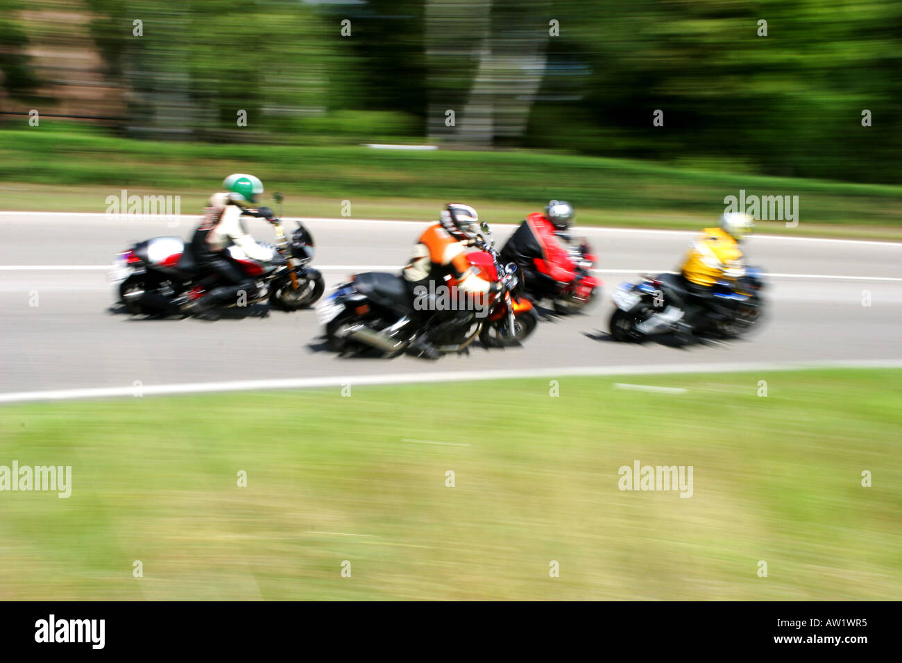 Motocicli guida veloce Foto Stock