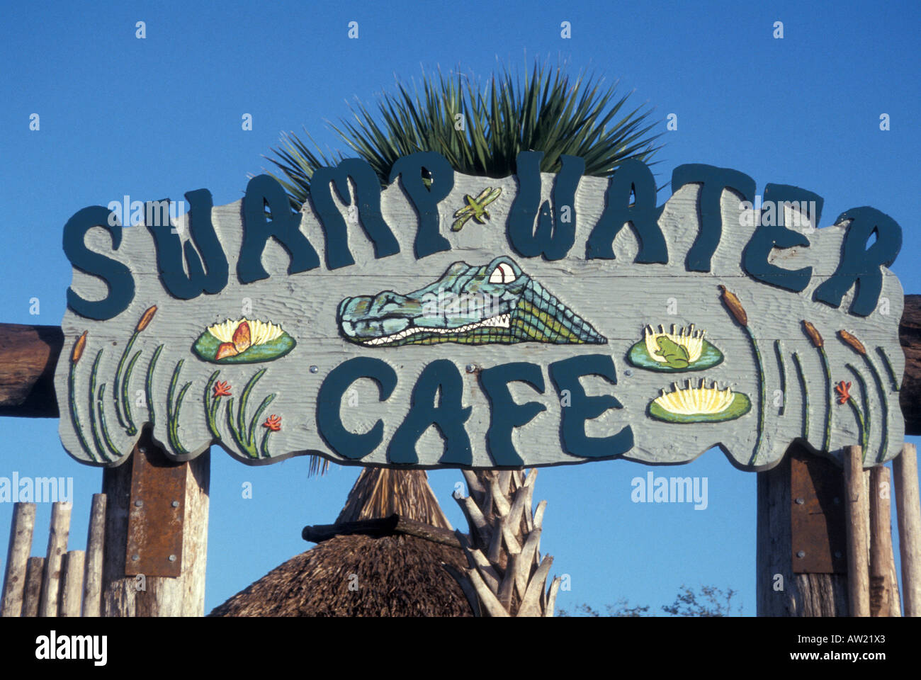 Florida Seminole Indian acqua Swamp Cafe Foto Stock
