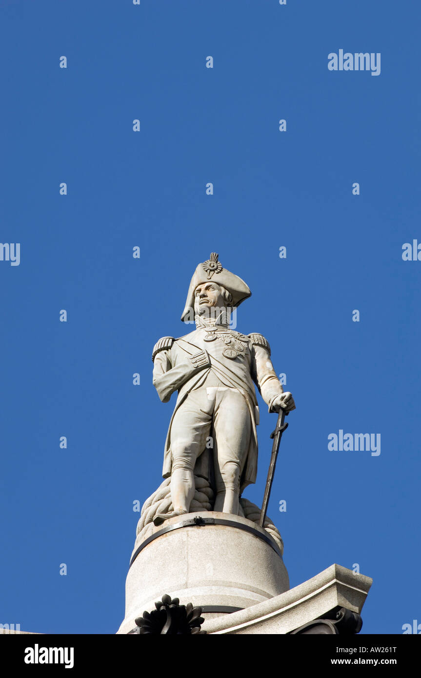 Colonna di Nelson a Trafalgar Square Londra Regno Unito Europa Foto Stock