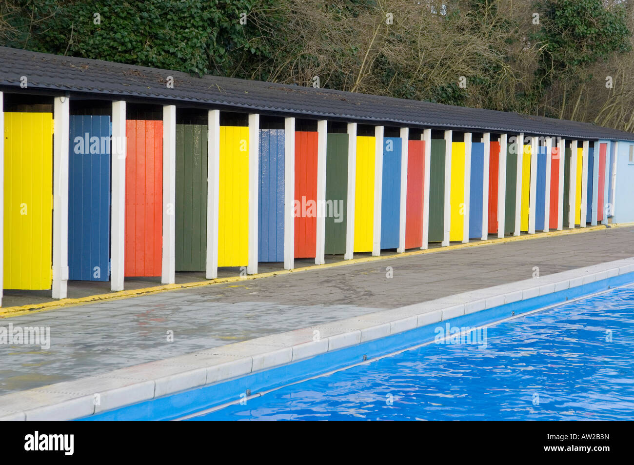 Tooting Bec Lido, London, SW17, Regno Unito Foto Stock