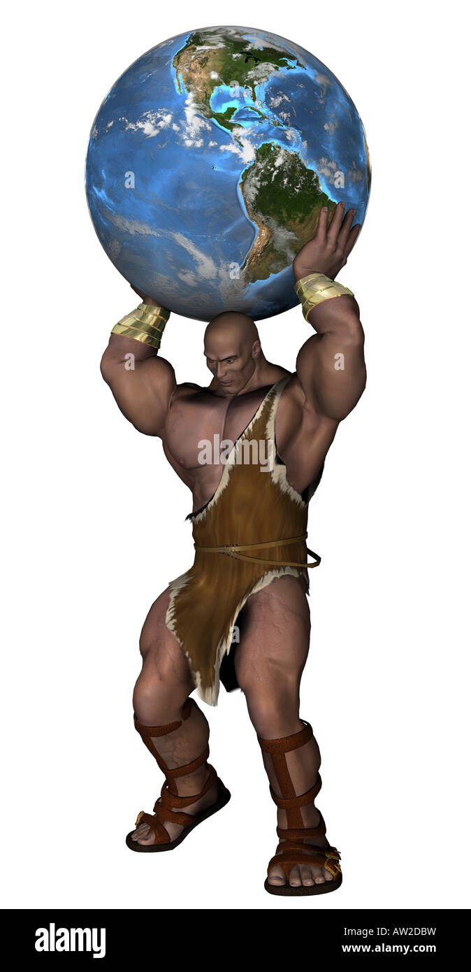 Caveman con globo Foto Stock