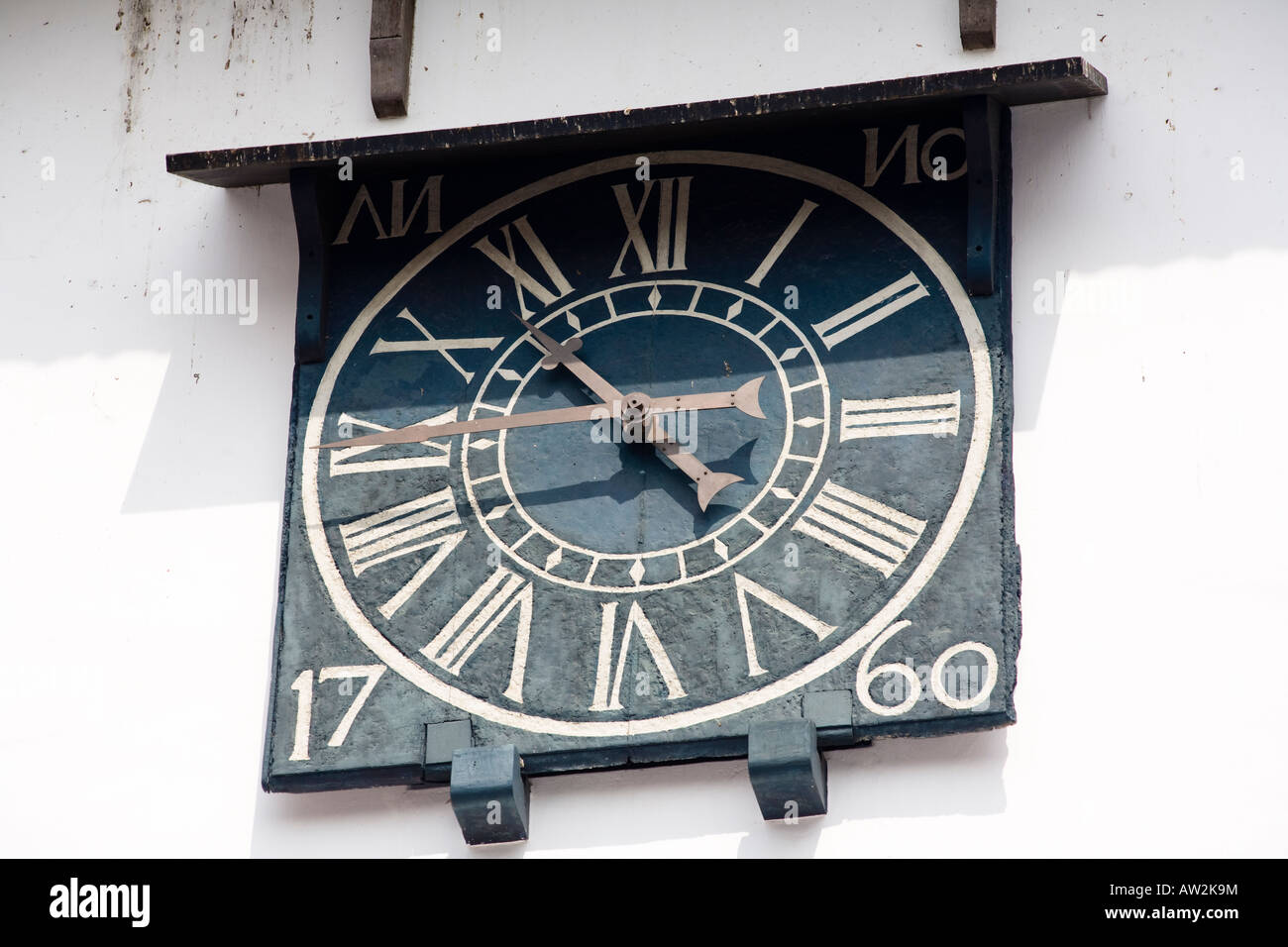 Orologio da parete della sinagoga Pardesi, Sinagoga Lane, ebreo Town, Cochin, Kerala, India Foto Stock