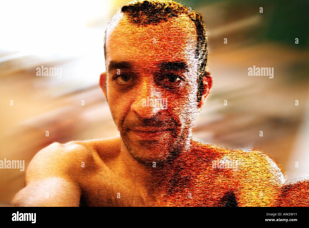 Ritratto psichedelico dell uomo Foto Stock