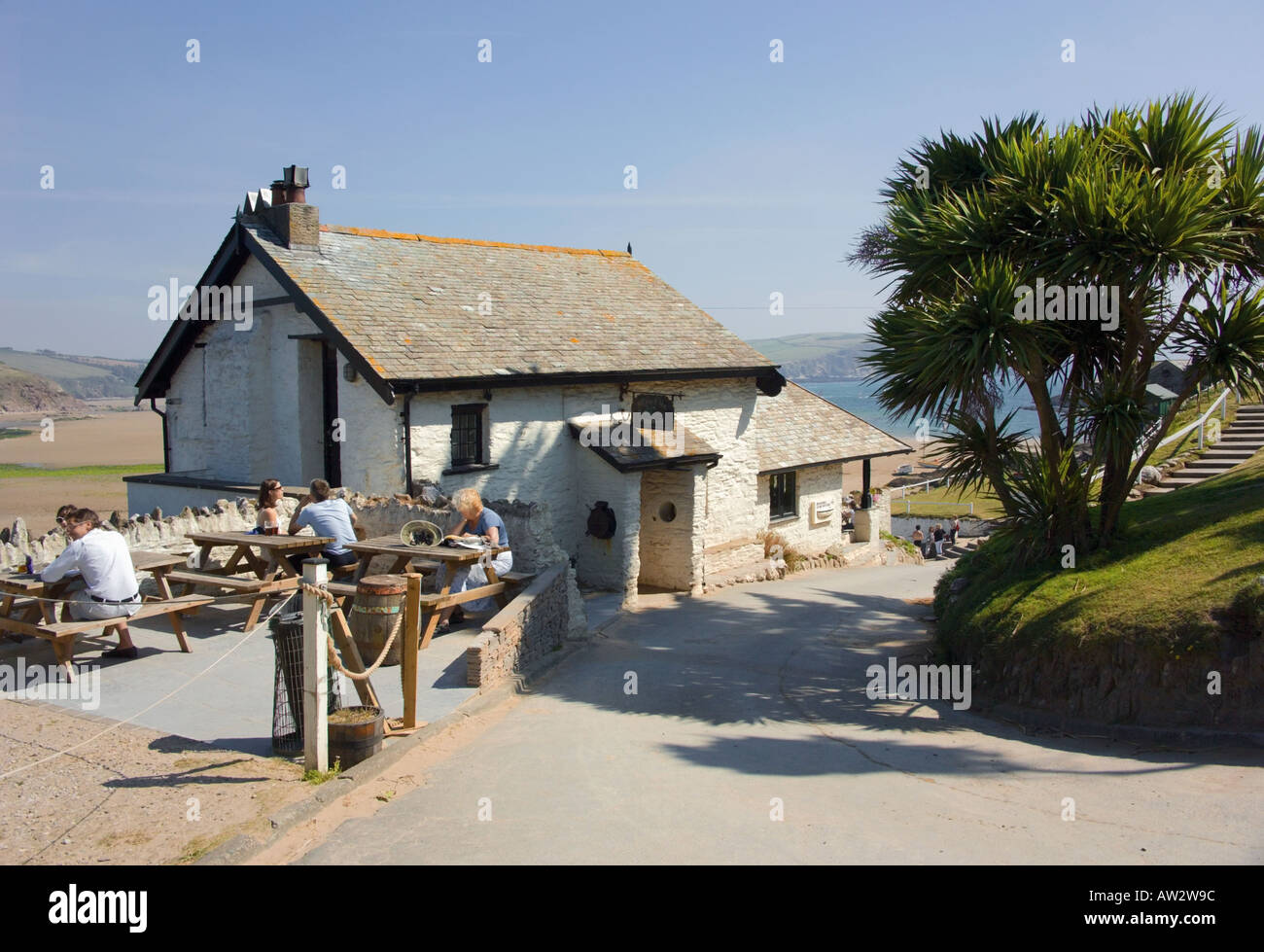 In inghilterra il west country DEVON South Hams bigbury sul mare da burgh isola le sardelle inn Foto Stock