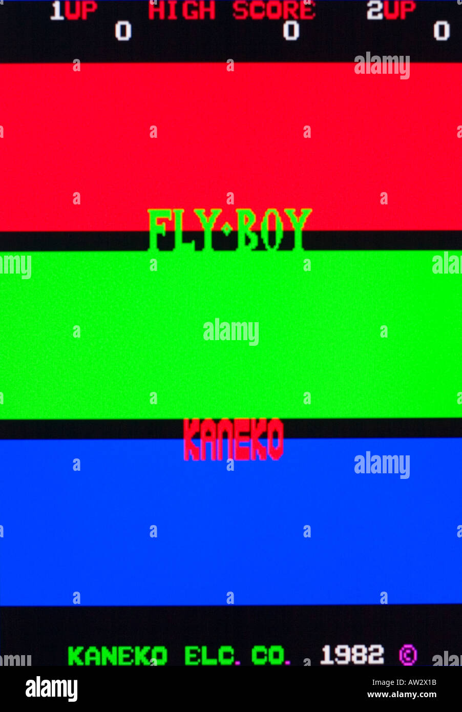 Fly Boy Kaneko Elc Co 1982 Vintage videogioco arcade di screen shot - solo uso editoriale Foto Stock