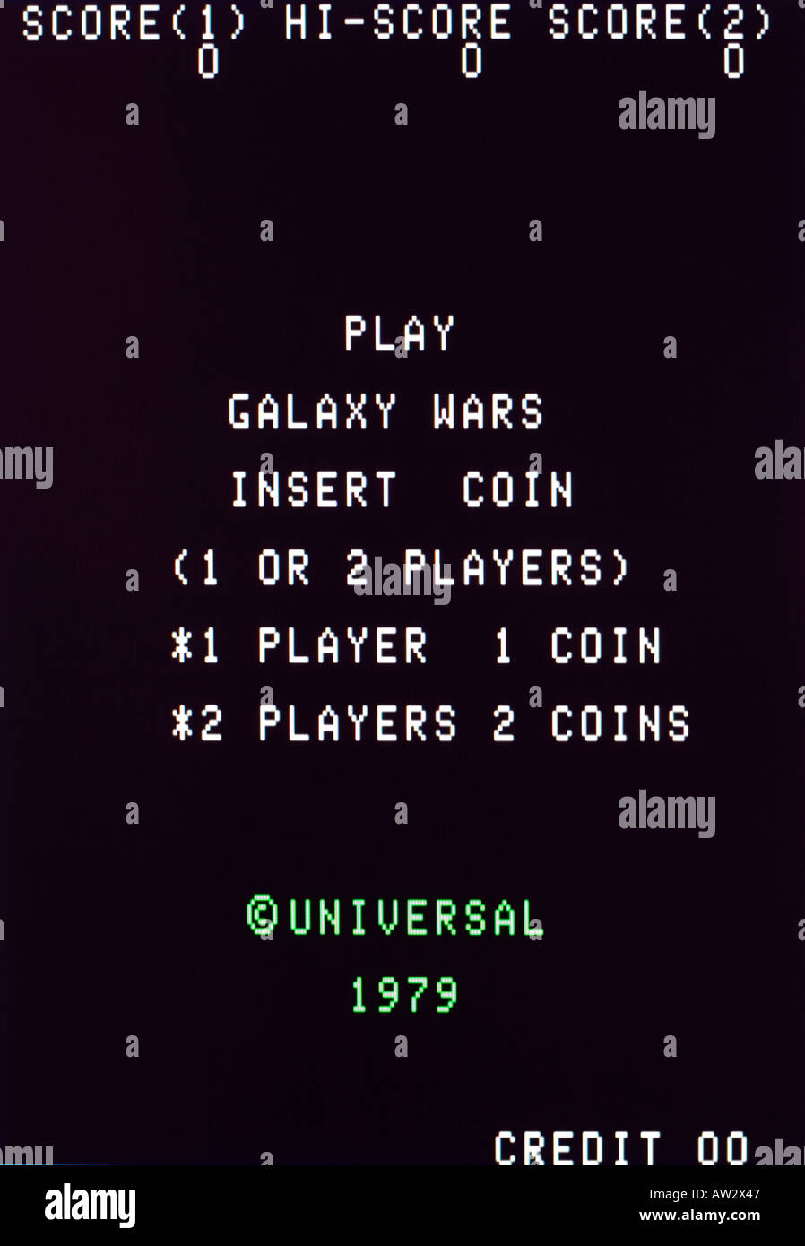 Guerre Galaxy Universal 1979 Vintage videogioco arcade di screen shot - solo uso editoriale Foto Stock