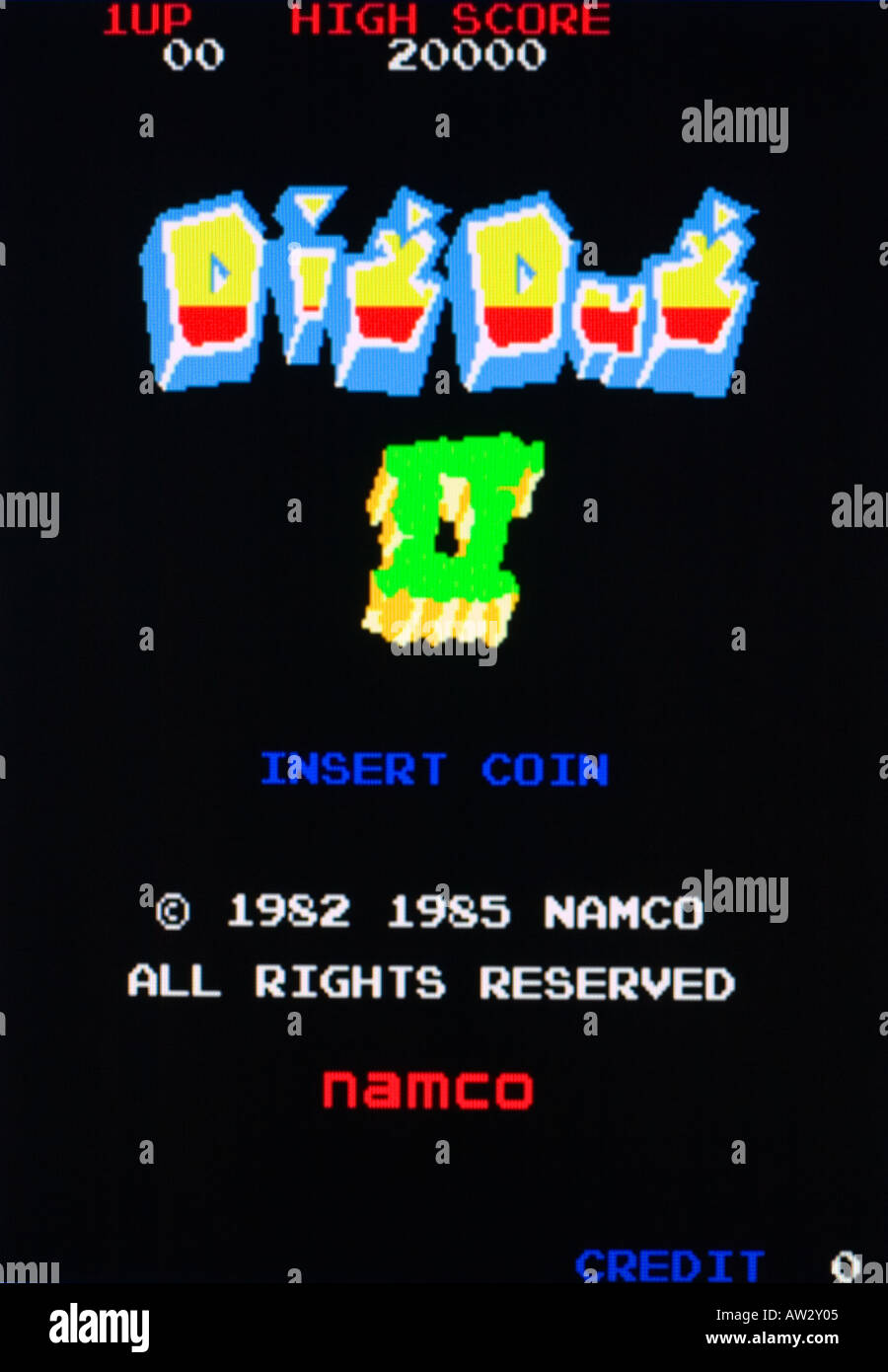 Scavare scavato 2 II Namco 1985 Vintage videogioco arcade di screen shot - solo uso editoriale Foto Stock