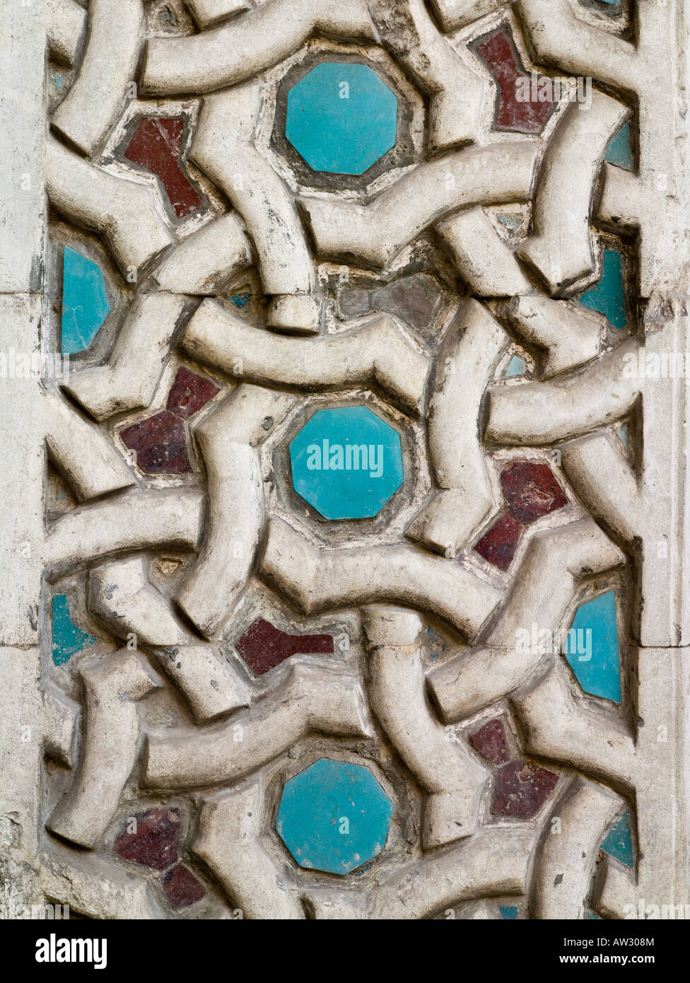 Dettaglio della decorazione di ingresso al Complesso di Sultan al-Mu'ayyad al Cairo, Egitto Foto Stock