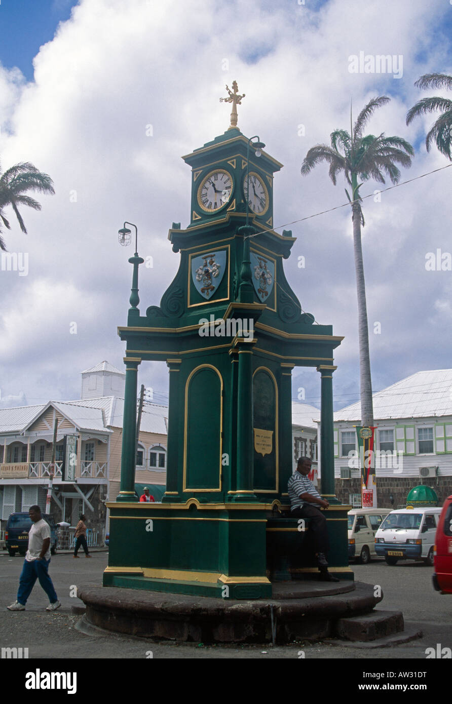 Basseterre St Kitts Clock Tower Foto Stock