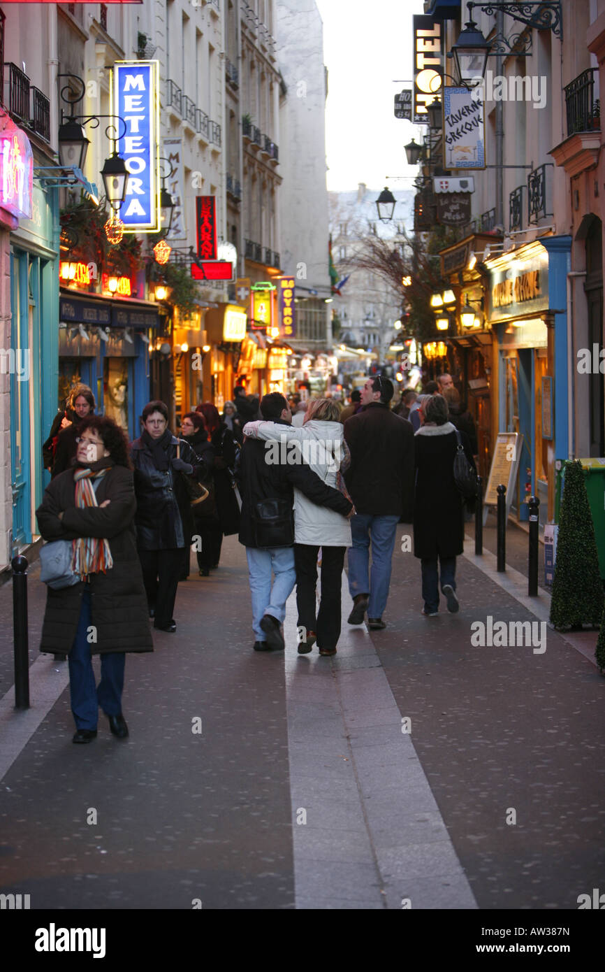 Rue de la Huchette, Francia, Parigi Foto Stock