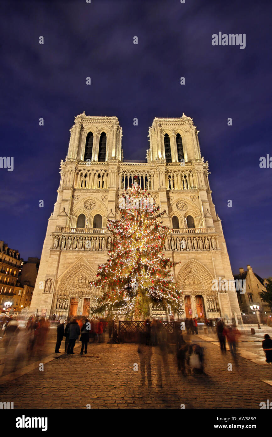 Notre Dame al crepuscolo, Francia, Parigi Foto Stock