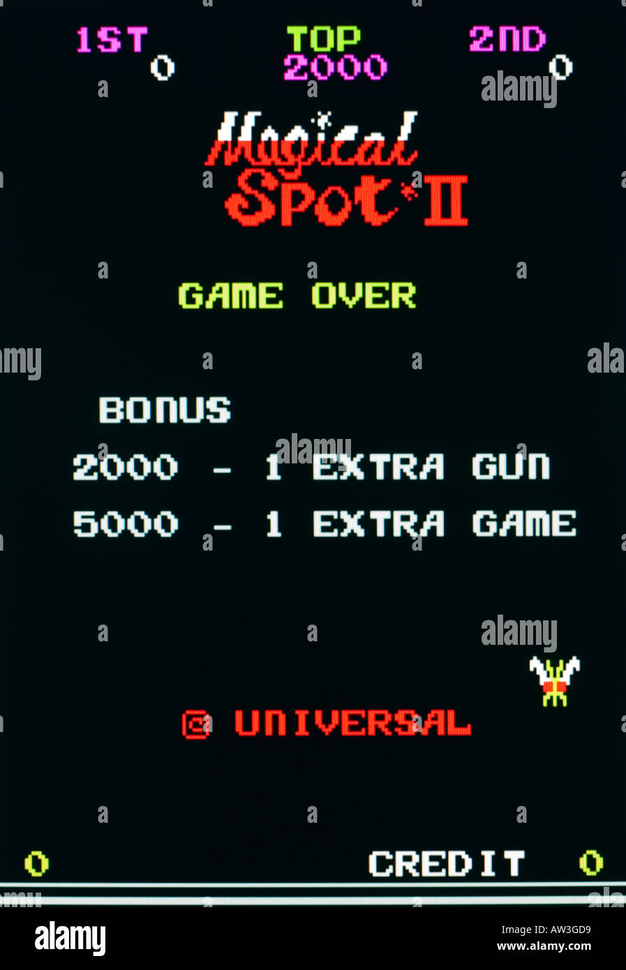 Magica Spot II 2 universale 1980 Vintage videogioco arcade di screen shot - solo uso editoriale Foto Stock