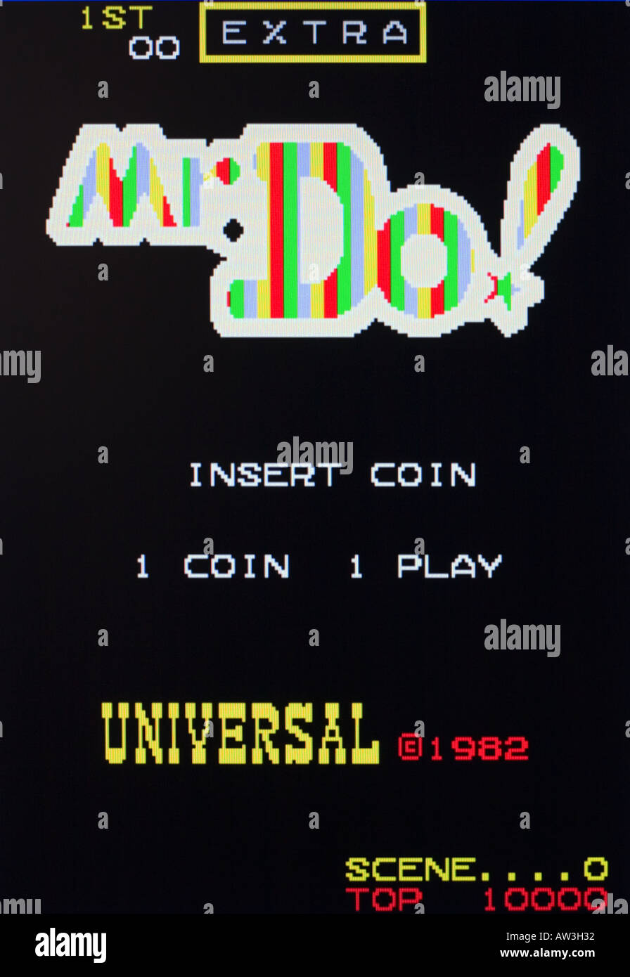 Signor fare Universal 1982 Vintage videogioco arcade di screen shot - solo uso editoriale Foto Stock