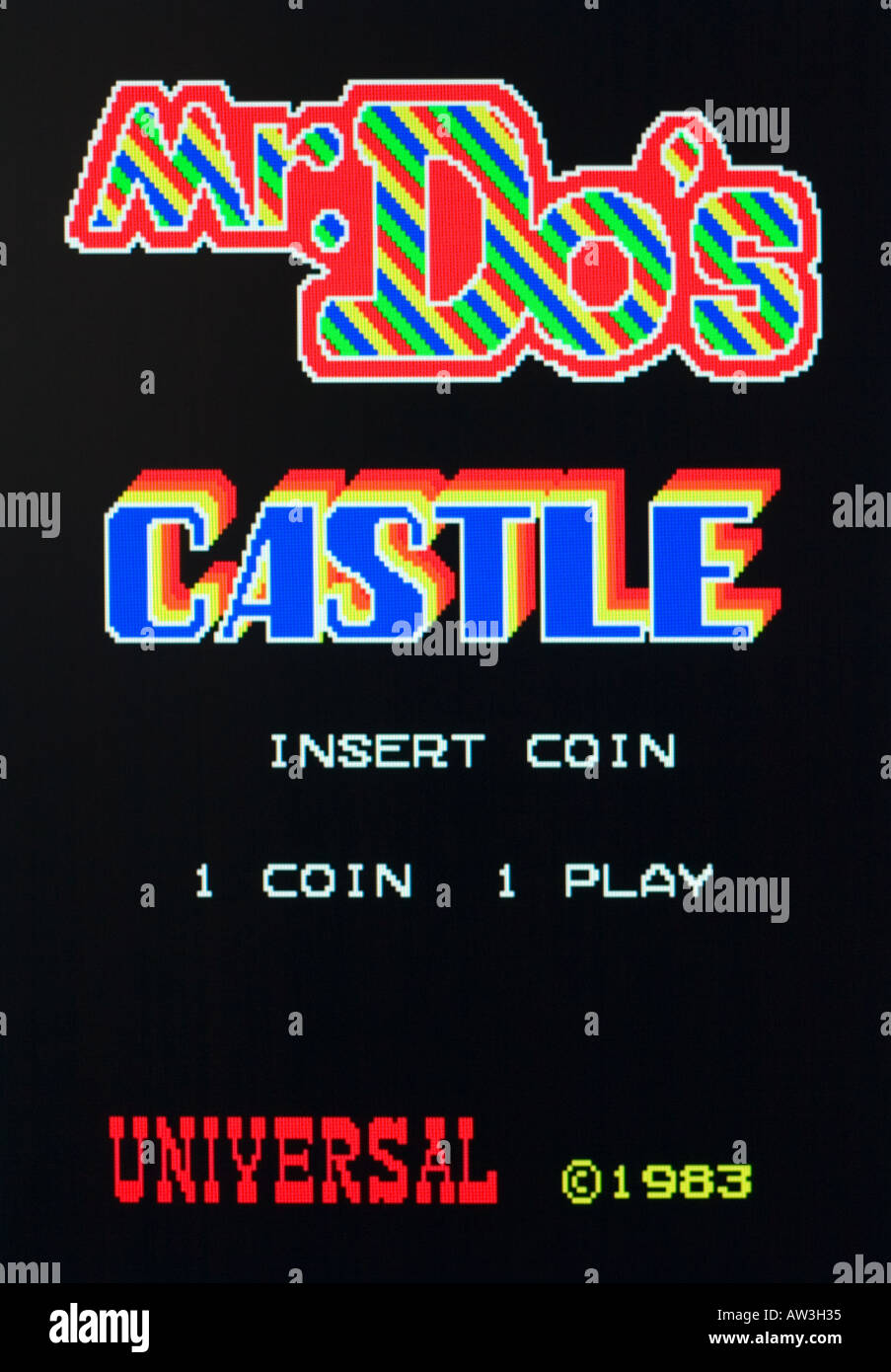 Signor Do s Castle Universal 1983 Vintage videogioco arcade di screen shot - solo uso editoriale Foto Stock