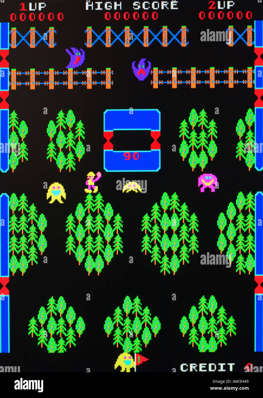 Naughty Boy Giappone Tempo Libero Co Ltd 1982 Vintage videogioco arcade di screen shot - solo uso editoriale Foto Stock